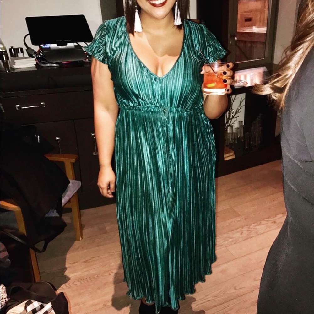 Metallic green dress